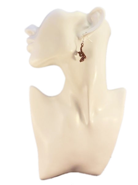 Drachen kupferfarbene Ohrringe Vintage Optik